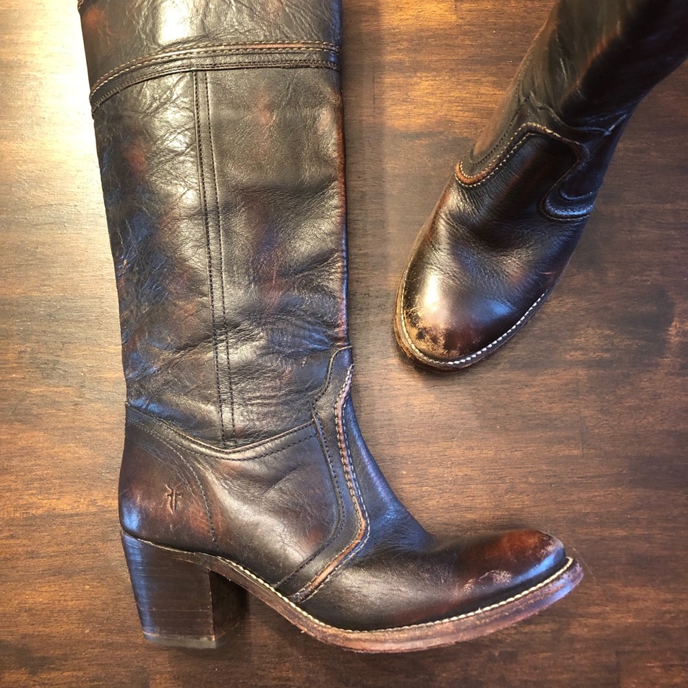 Frye Jane Boots in Dark Brown